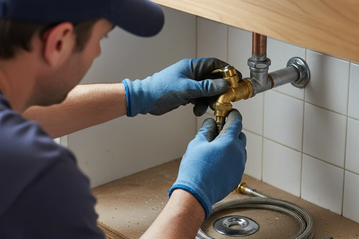 Shutoff valve and fitting work during Emergency Plumbing in Alfred